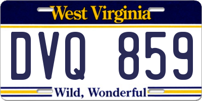 WV license plate DVQ859