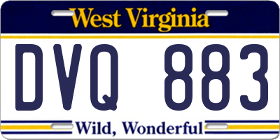 WV license plate DVQ883