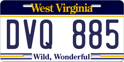 WV license plate DVQ885