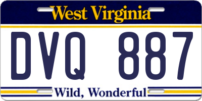 WV license plate DVQ887