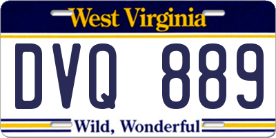 WV license plate DVQ889