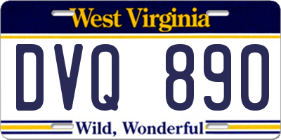 WV license plate DVQ890