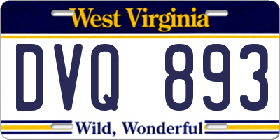 WV license plate DVQ893