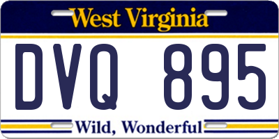 WV license plate DVQ895
