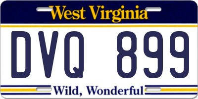 WV license plate DVQ899