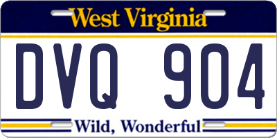 WV license plate DVQ904