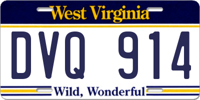 WV license plate DVQ914