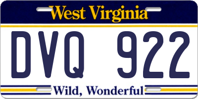 WV license plate DVQ922