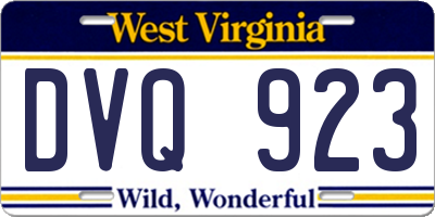 WV license plate DVQ923