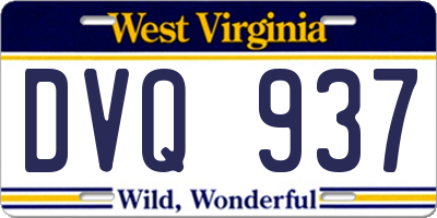 WV license plate DVQ937