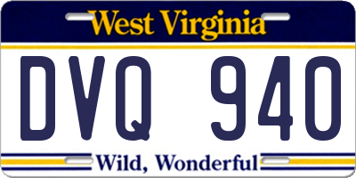 WV license plate DVQ940