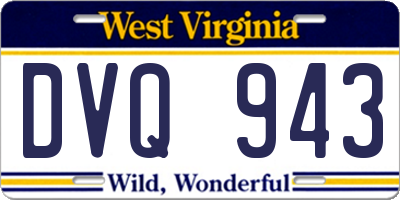 WV license plate DVQ943