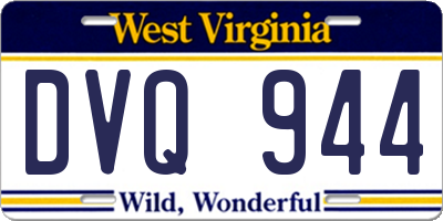 WV license plate DVQ944