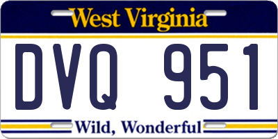 WV license plate DVQ951