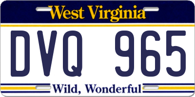 WV license plate DVQ965