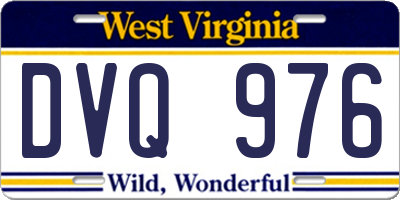 WV license plate DVQ976