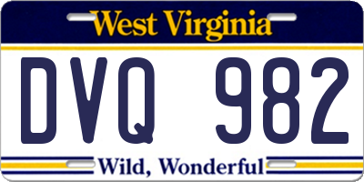 WV license plate DVQ982