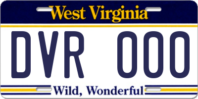 WV license plate DVR000