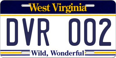 WV license plate DVR002