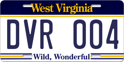 WV license plate DVR004