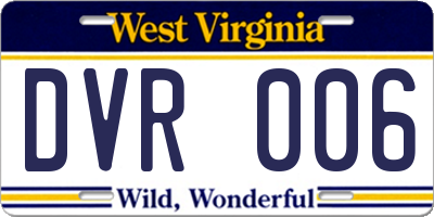 WV license plate DVR006
