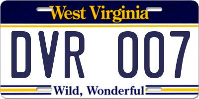 WV license plate DVR007