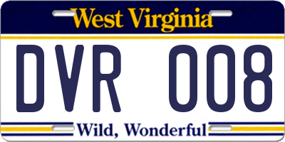 WV license plate DVR008