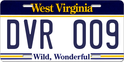 WV license plate DVR009