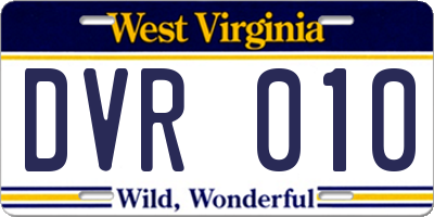 WV license plate DVR010
