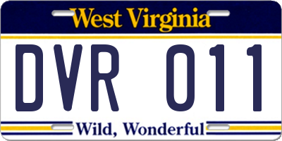 WV license plate DVR011