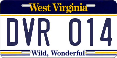 WV license plate DVR014