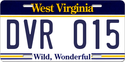 WV license plate DVR015
