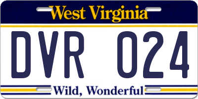 WV license plate DVR024