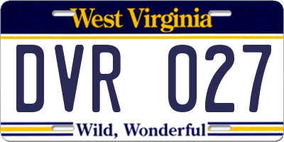 WV license plate DVR027