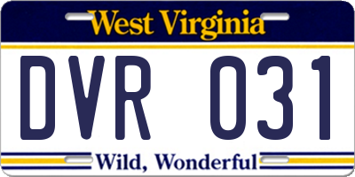 WV license plate DVR031