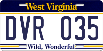WV license plate DVR035
