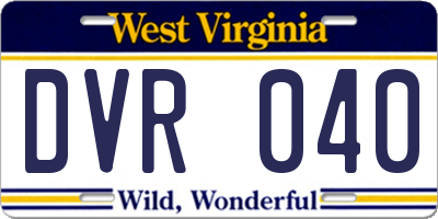 WV license plate DVR040