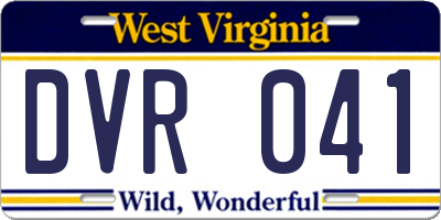 WV license plate DVR041