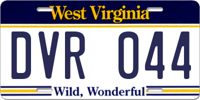 WV license plate DVR044