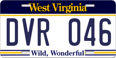 WV license plate DVR046