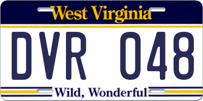 WV license plate DVR048