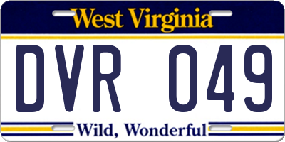 WV license plate DVR049