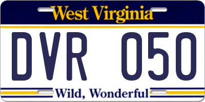 WV license plate DVR050