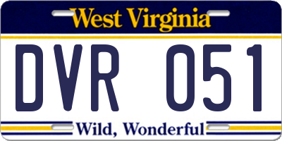 WV license plate DVR051