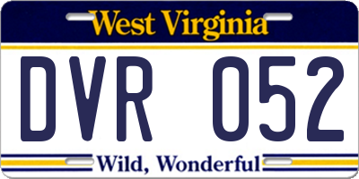 WV license plate DVR052