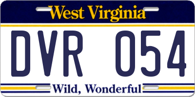 WV license plate DVR054
