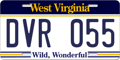 WV license plate DVR055