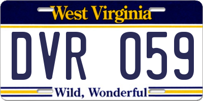WV license plate DVR059