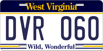 WV license plate DVR060