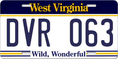 WV license plate DVR063